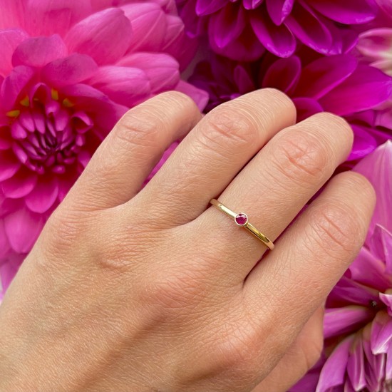GEBOORTE RING - Juli - Robijn 