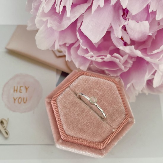 GEBOORTE RING - Juni - Maansteen (zilver)