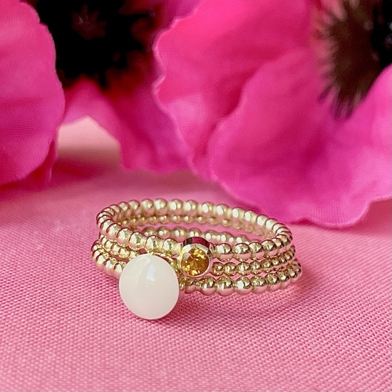 GEBOORTE RING - November - Citrien (ivm stijgende goudkoers zijn alle prijzen voor gouden sieraden tijdelijk op aanvraag)