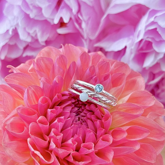 GEBOORTE RING - Maart - Aquamarijn (zilver)