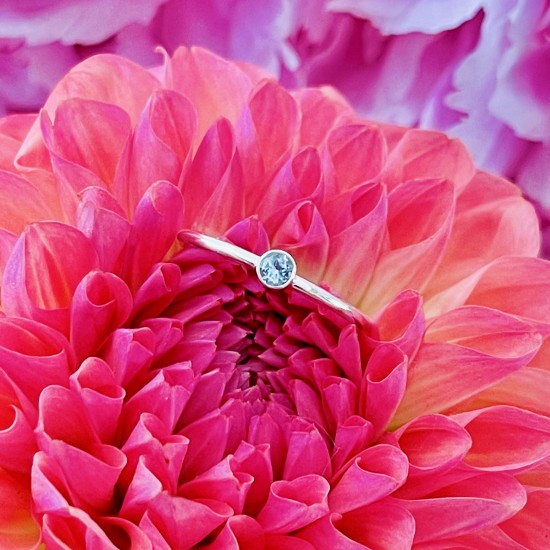 GEBOORTE RING - Maart - Aquamarijn (zilver)