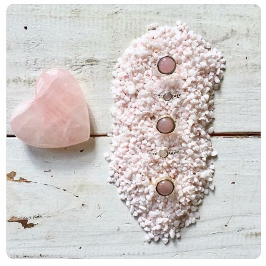 Ring: Zilver en Rozenkwarts (extra dikke zetkast)  