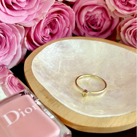 GEBOORTE RING - September - Saffier (ivm stijgende goudkoers zijn alle prijzen voor gouden sieraden tijdelijk op aanvraag)