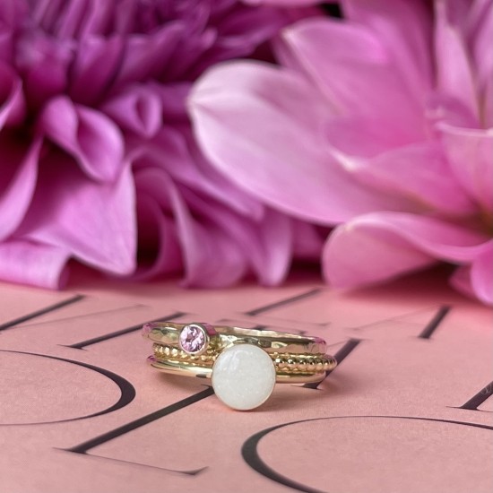 GEBOORTE RING - September - Saffier (ivm stijgende goudkoers zijn alle prijzen voor gouden sieraden tijdelijk op aanvraag)