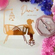 WALL OF FAME - Baby Dani - Sieraad: ring "Maya" plus aanschuifring bolletjes 1.5mm plus ring met geboortesteen