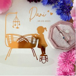 WALL OF FAME - Baby Dani - Sieraad: ring "Maya" plus aanschuifring bolletjes 1.5mm plus ring met geboortesteen