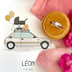 WALL OF FAME - Baby Leon - Sieraad: ring "Coco" plus 2x gehamerde aanschuifring