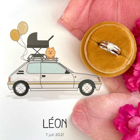 WALL OF FAME - Baby Leon - Sieraad: ring "Coco" plus 2x gehamerde aanschuifring