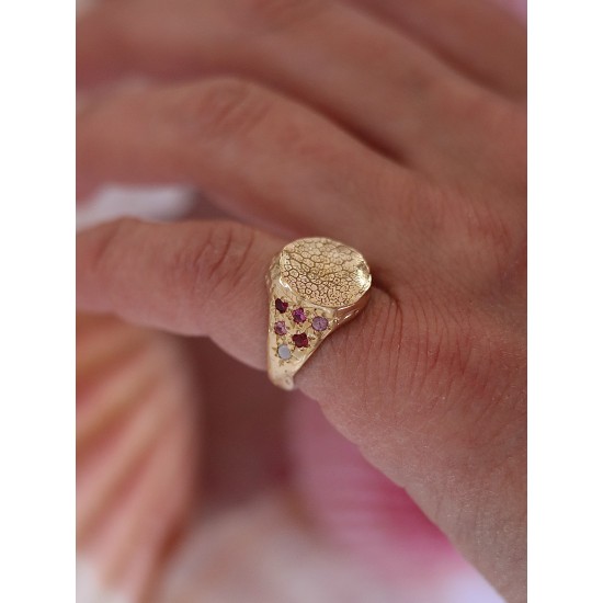 Ring met Vingerafdruk, Neusafdruk of Pootafdruk (zegelring prijs op aanvraag)