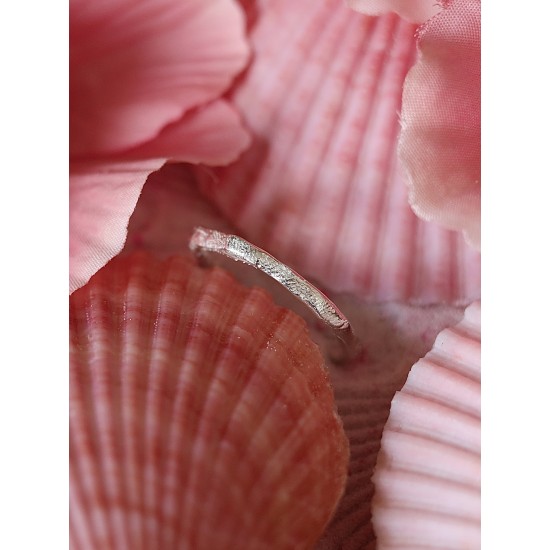 Ring met Vingerafdruk, Neusafdruk of Pootafdruk (over de gehele ring of gedeeltelijk) (Small +-1.5mm)