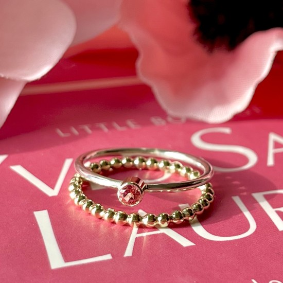 GEBOORTE RING - December - Topaas (zilver)