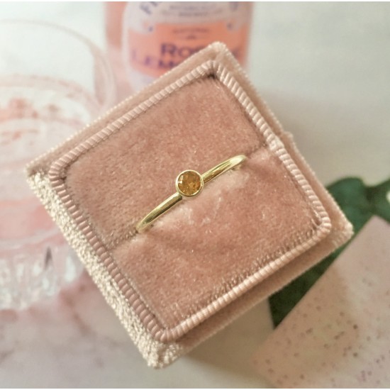 GEBOORTE RING - November - Citrien (ivm stijgende goudkoers zijn alle prijzen voor gouden sieraden tijdelijk op aanvraag)