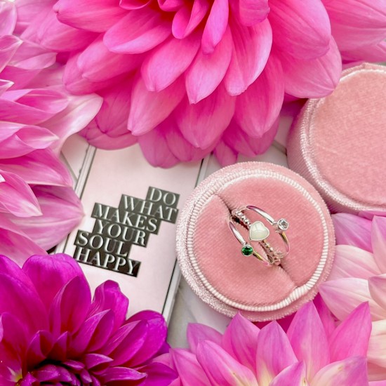 GEBOORTE RING - Mei - Smaragd (zilver)