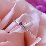 GEBOORTE RING - Juli - Robijn (zilver)