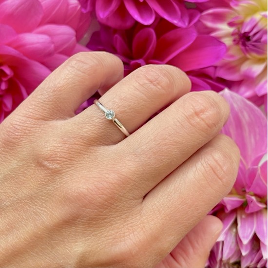 GEBOORTE RING - December - Topaas (zilver)