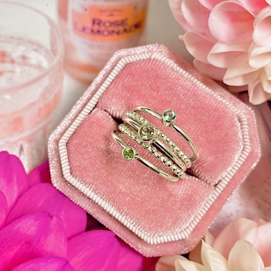 GEBOORTE RING - December - Topaas (zilver)