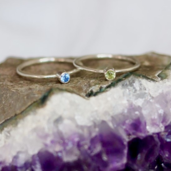 GEBOORTE RING - Augustus - Peridot (zilver)