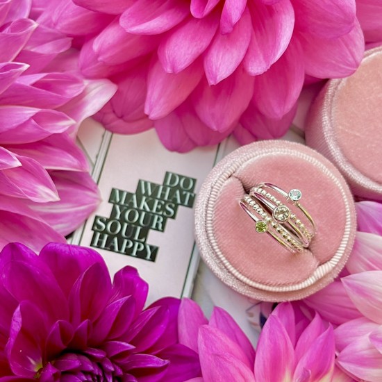 GEBOORTE RING - December - Topaas (zilver)