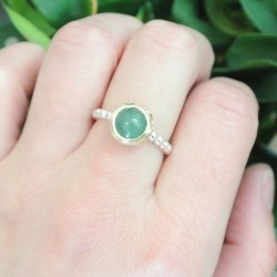 Ring: Zilver, Goud en Aventurijn (prijs op aanvraag)