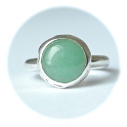 Ring: Zilver en Aventurijn (prijs op aanvraag)